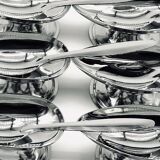 Six stainless steel space age cups