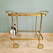 Desserte Mid-century en laiton ajouré, 1950-60
