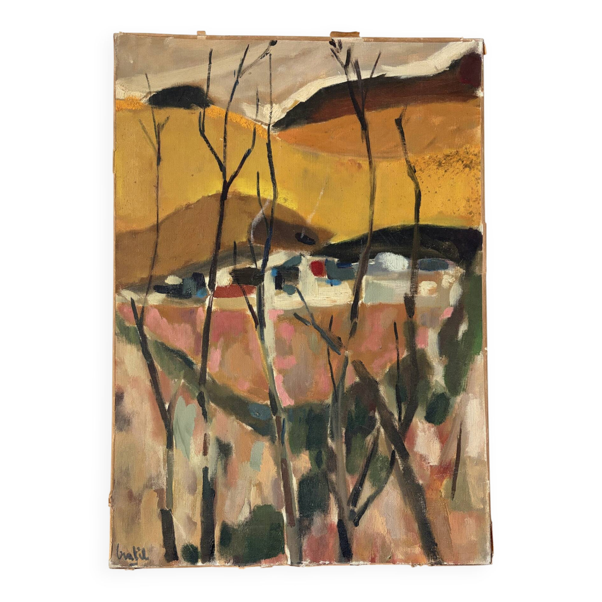 Paysage du sud ouest, huile sur toile