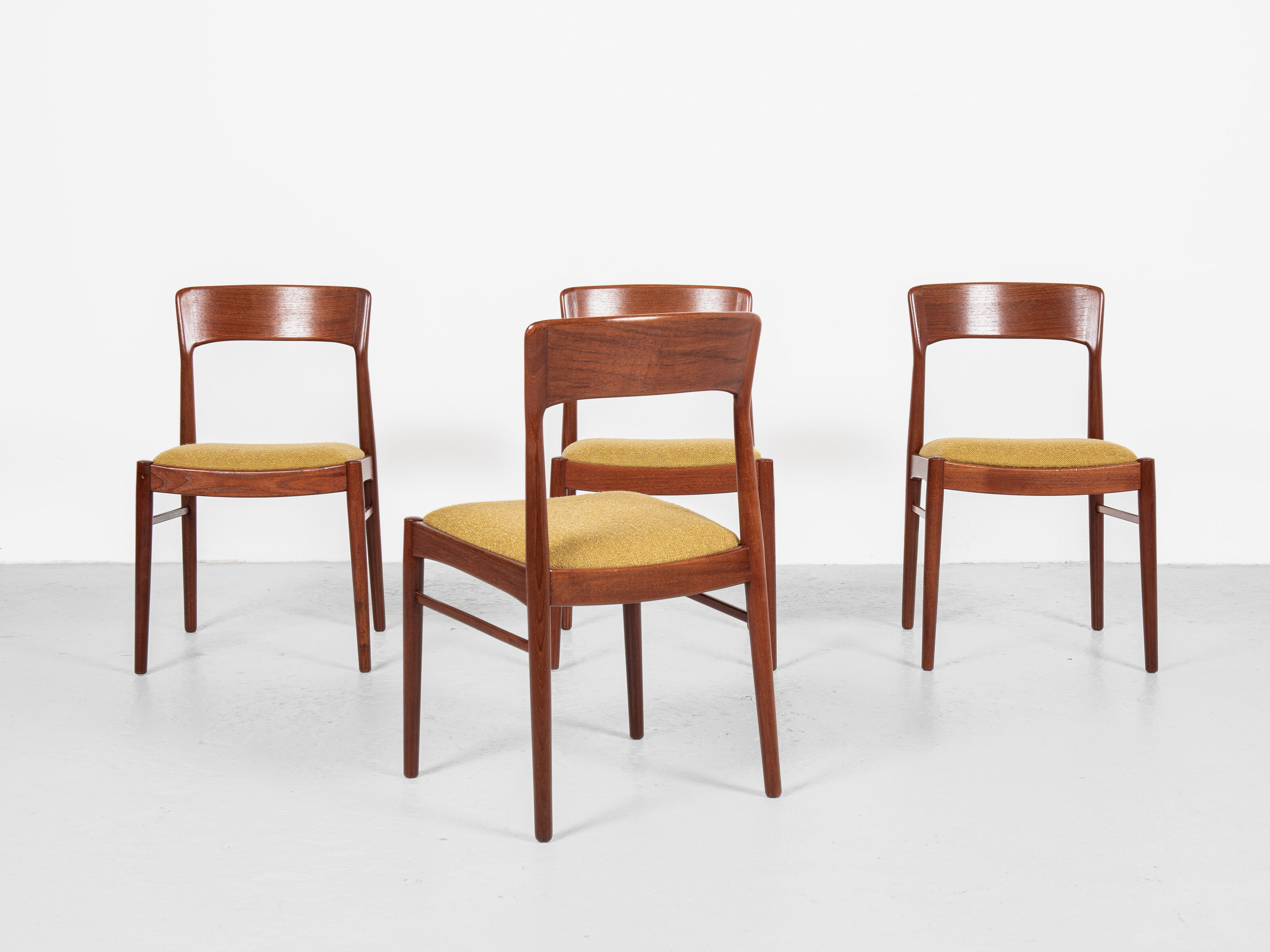 4 dining chairs in teak by Henning Kjaernulf for Korup Stolefabrik 1960s