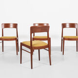 4 dining chairs in teak by Henning Kjaernulf for Korup Stolefabrik 1960s