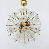 Val Saint Lambert crystal sputnik gold chandelier , 1960’s