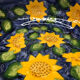 Portuguese ceramic dish decorated with sunflowers