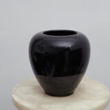 Black ceramic ball vase