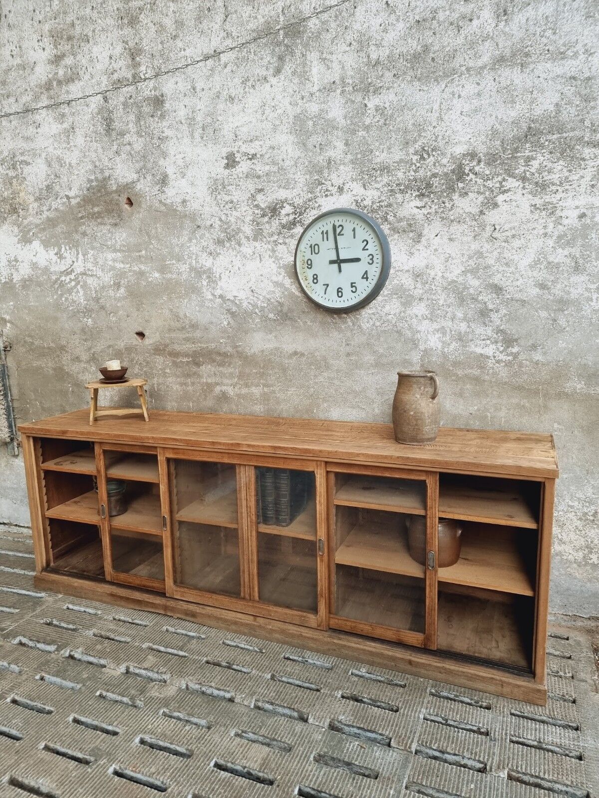 Antique display cabinet school cabinet oak sideboard 250 cm