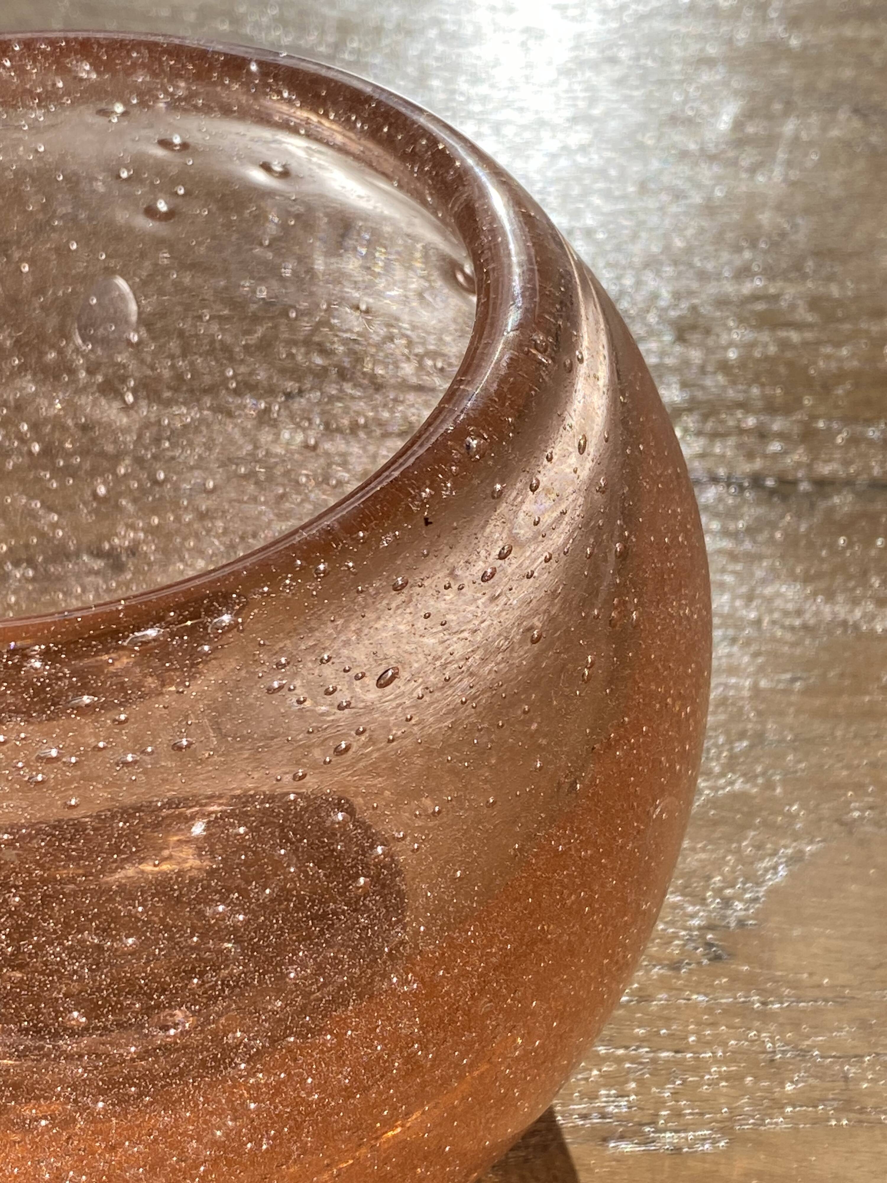 Pink glass vase after Biot