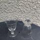 6 clear glass wine glasses with antique chiseled flower pattern