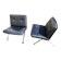 Pair of Vintage Hans Eichenberger Lounge Chairs in Faux Leather and Chrome Steel