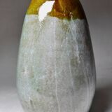 Handcrafted enamelled terracotta water jar signed