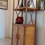 Rattan and bamboo shelf