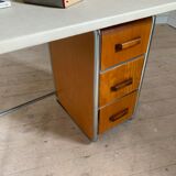 Bureau métal et bois vintage