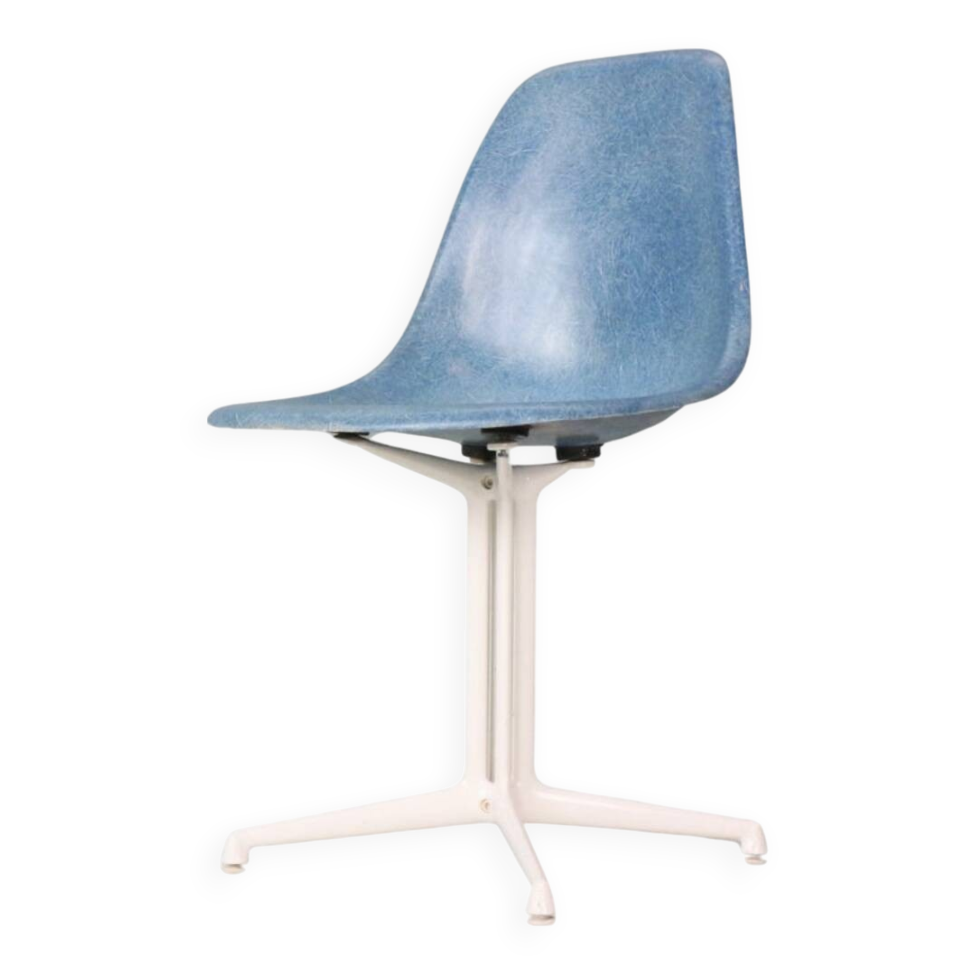 Charles & Ray Eames "La Fonda" Blue Fiberglass Chairs Herman Miller