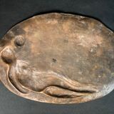 Bronze empty pocket of woman and child with reeds circa 1900