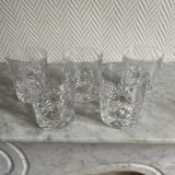 Set of five crystal whisky glasses