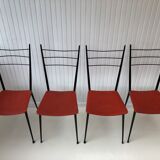 Red metal chairs from the 60s