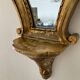 Miroir doré vintage avec selette