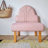 Vintage fan-back armchair – Art Deco style – Powder pink