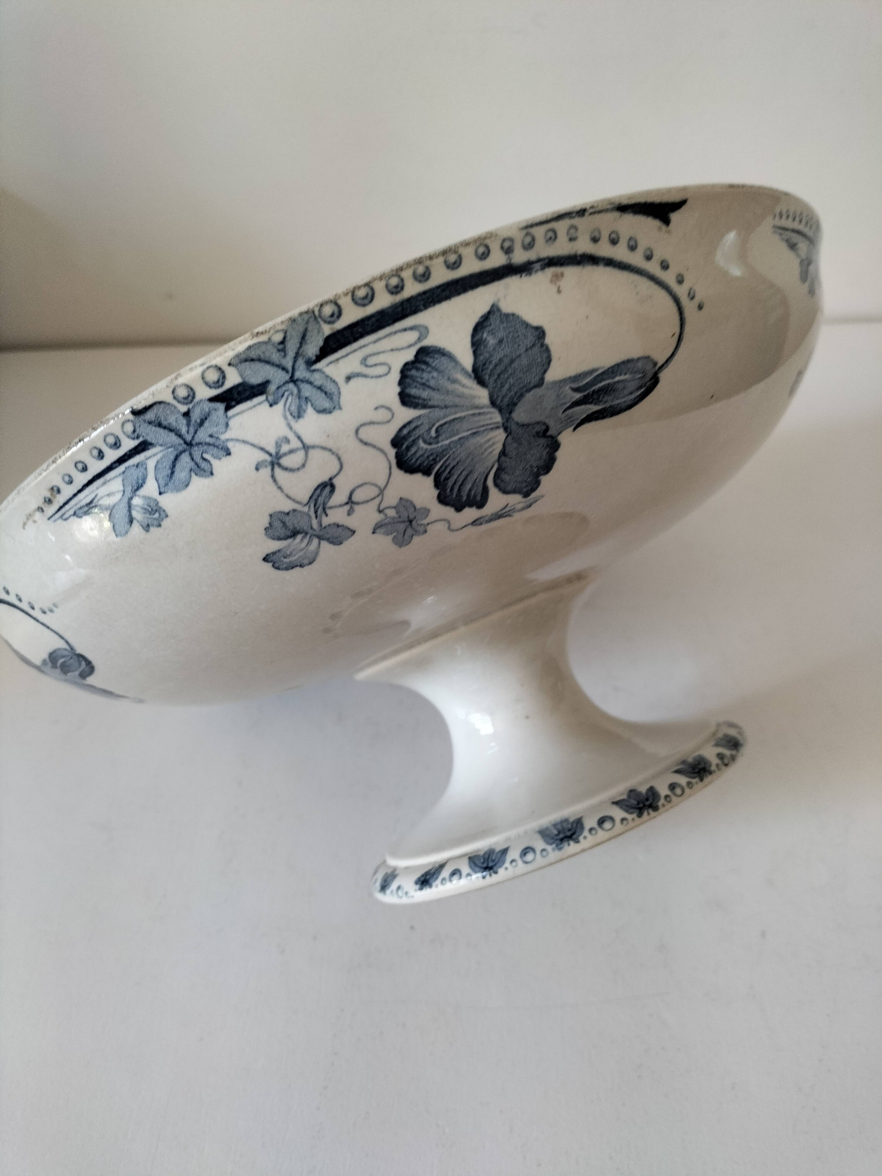 Compote dish with pedestal – SFNO stamp (circa 1890-1910)