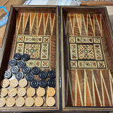 Ancient backgammon in marquetry