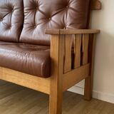 Vintage solid oak bench