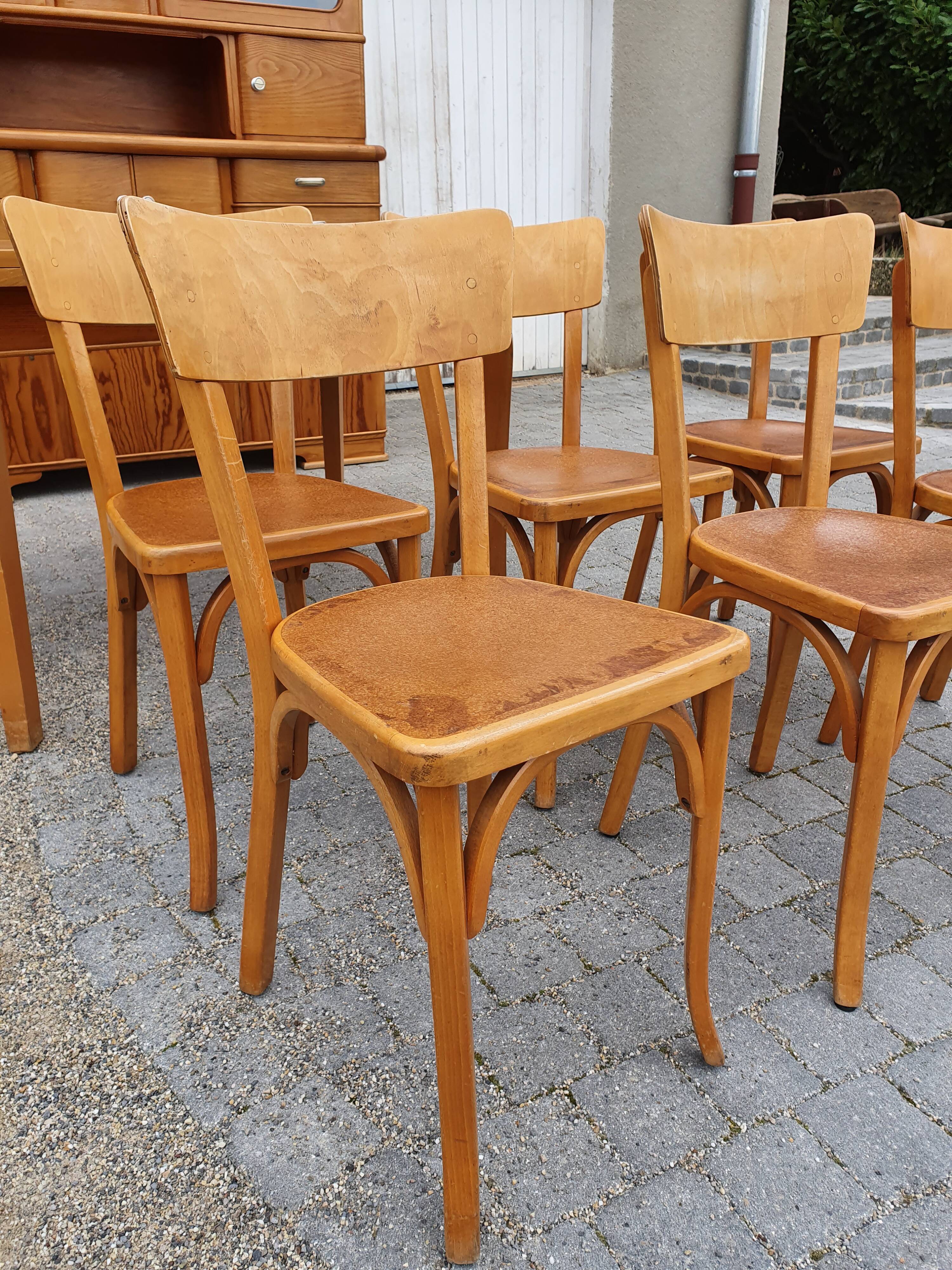 Serie 6 chairs baumann bistro kitchen vintage bar