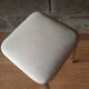 White skai stool / vintage chrome metal feet