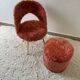 Chaise et pouf moumoute années 70