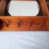 Round mirrored wooden shelf from the 80s