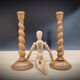 DuO turned wood candle holders