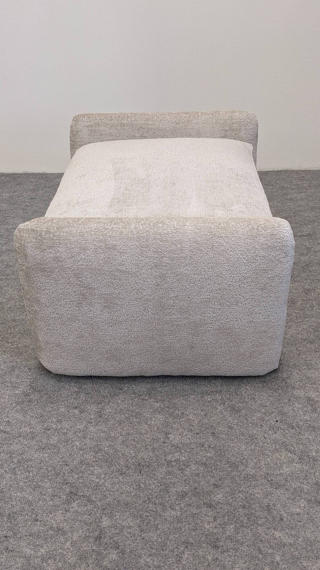 Velvet ottoman footstool by Steiner, France circa 1970