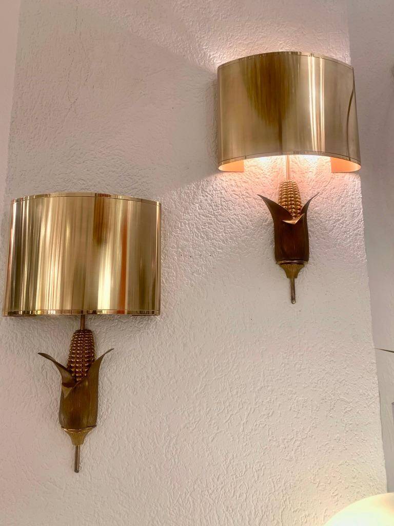 Pair of neoclassical wall sconces corn ear model Maison Charles Paris