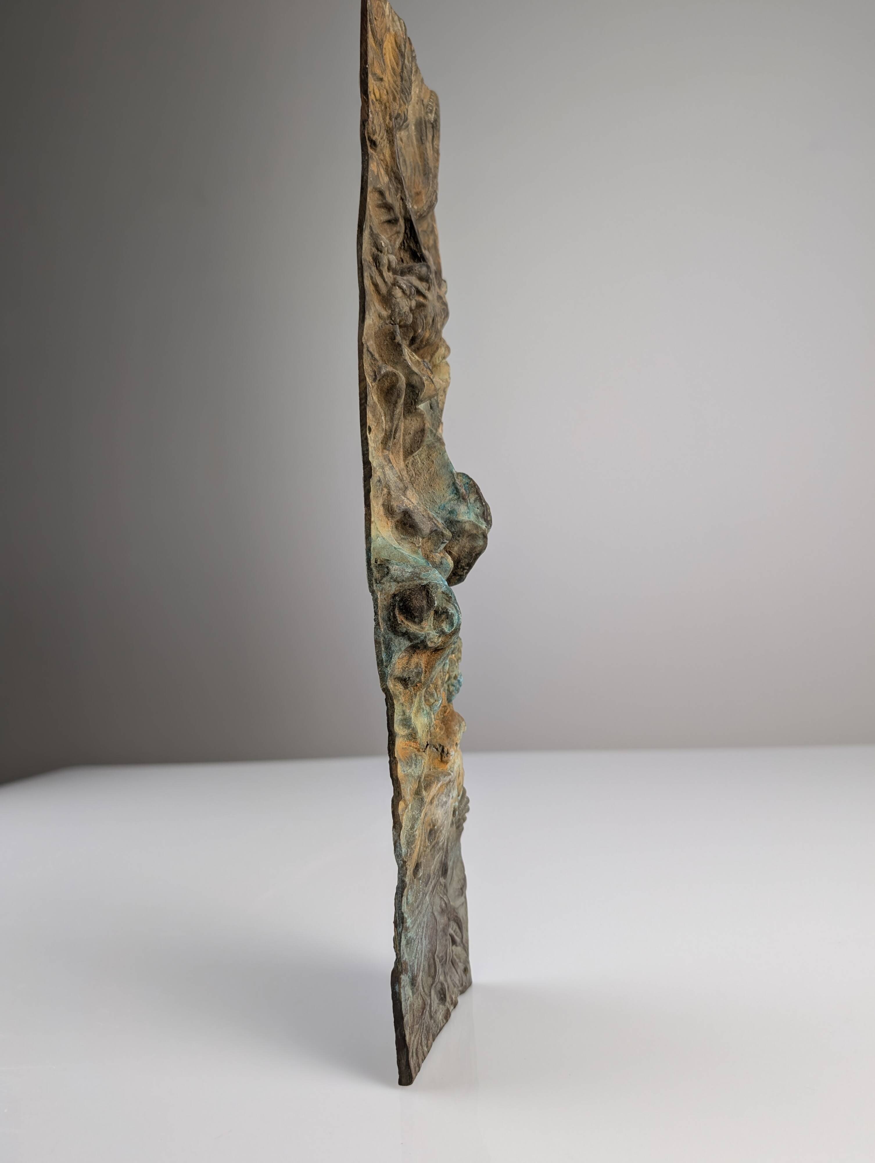 Antique Bronze Relief of Nature and Birds, 1900s