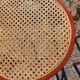 3 wooden bar stools with caning