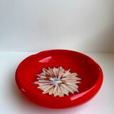 red ceramic ashtray signed Vallauris design 70s