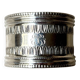 Monogrammed silver napkin ring with palmette and beaded motifs