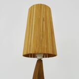 Sculptural lamp in carved oak wood, 70s 80s