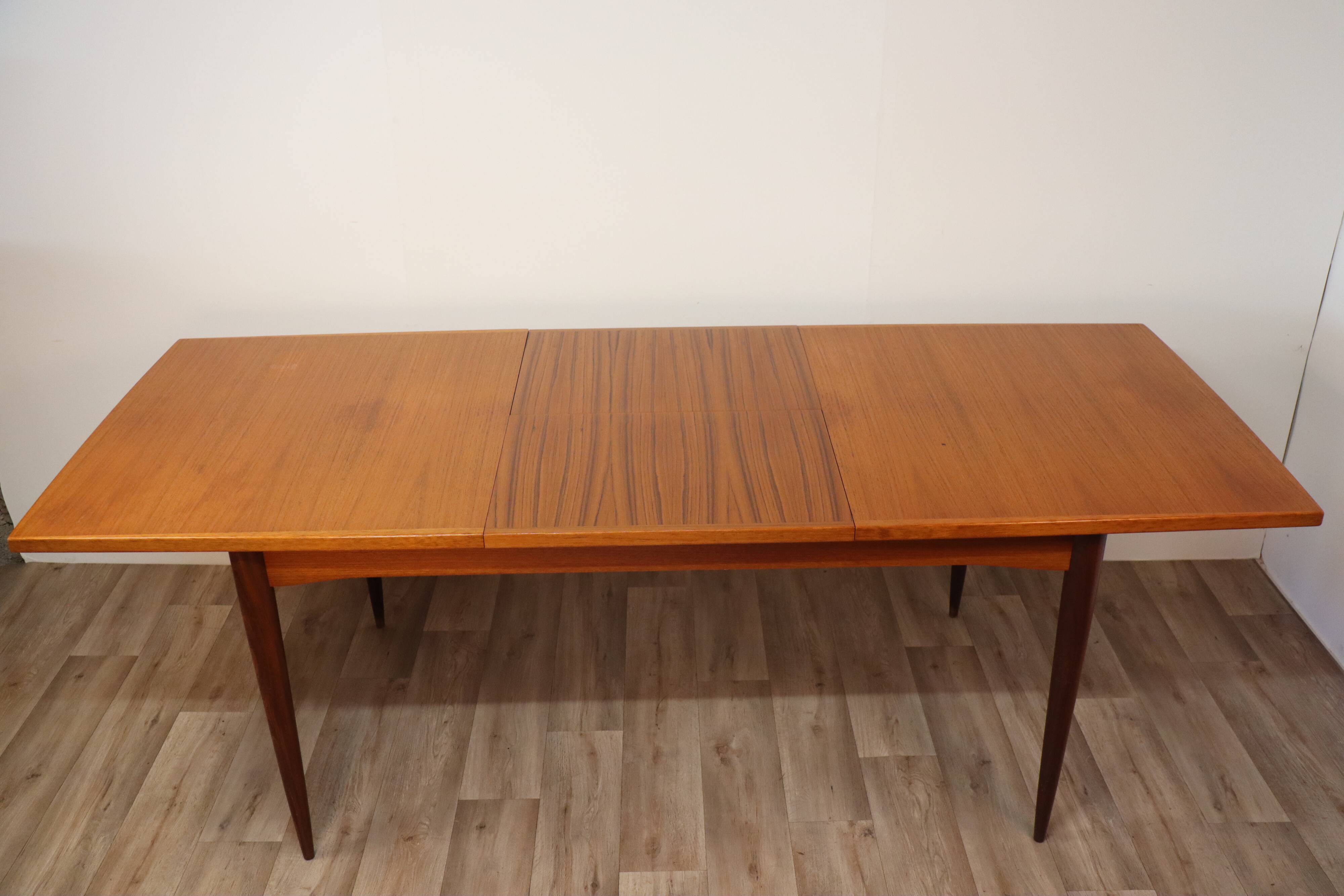 Scandinavian extendable teak dining table 1960