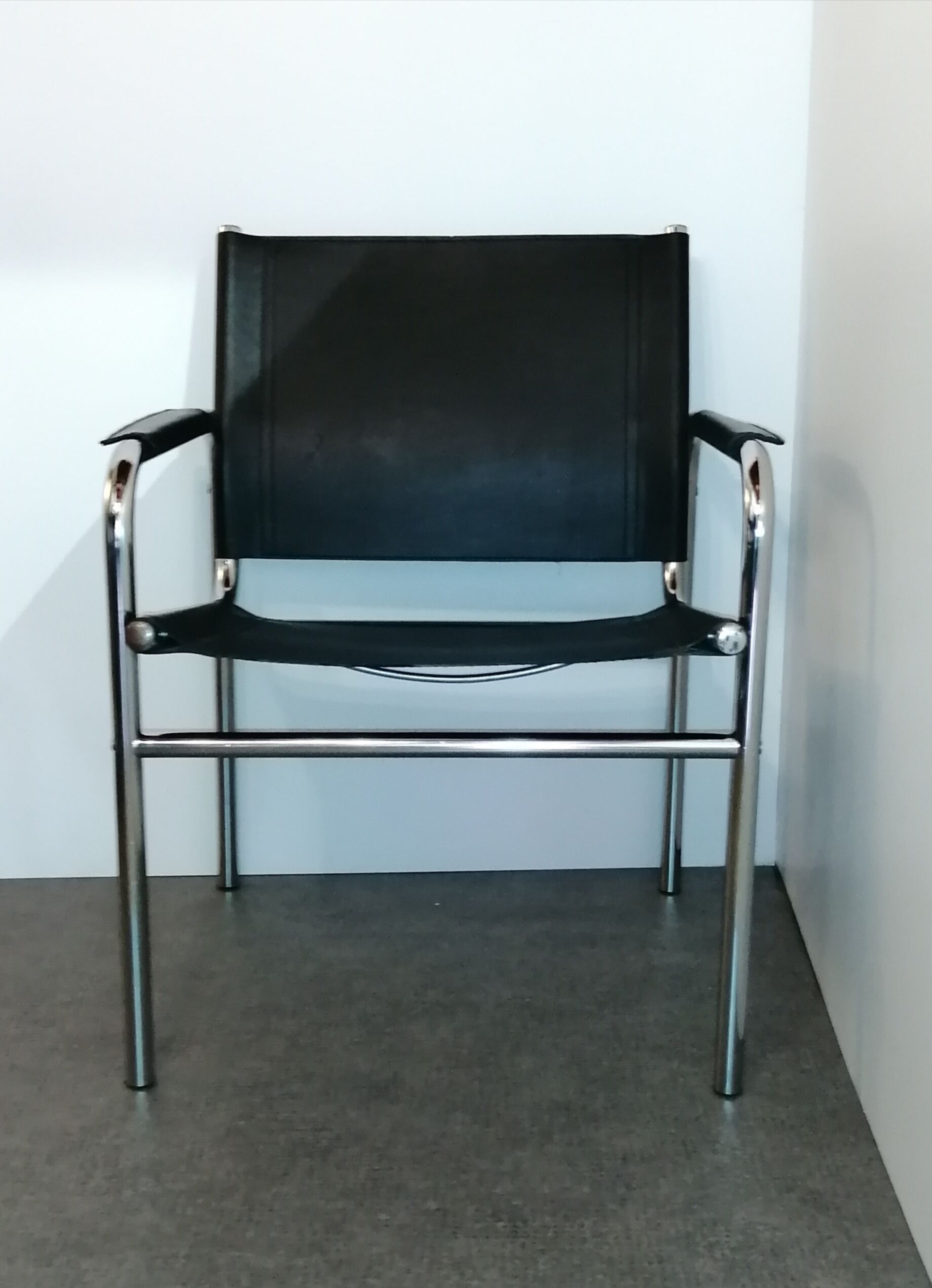 Vintage chrome armchair Klinte Chair by Tord Bjorklund for Ikea 1980