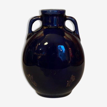 Vase bleu en porcelaine de Limoges Pallas