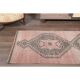 1970s Turkish Oushak Handmade Wool Cotton Pink Runner Rug 100x349
