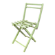 Child's folding chair in patinated green wood