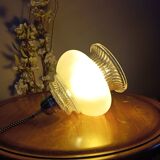 Portable lamp / pendant lamp in white opalescent glass. Art Deco style
