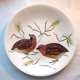 Game model plate signed gien, hunting birds, quails
