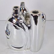 Silver Ceramic Vases and Cleaning Bottles from Pols Potten, 1990s, Set of 3