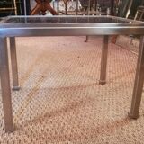 Guy Lefèvre for maison Jansen sofa tip in brushed steel