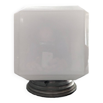 Old large globe square opaline ceiling light Art Deco table lamp