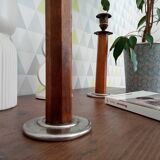 Pair of antique folk art candlesticks