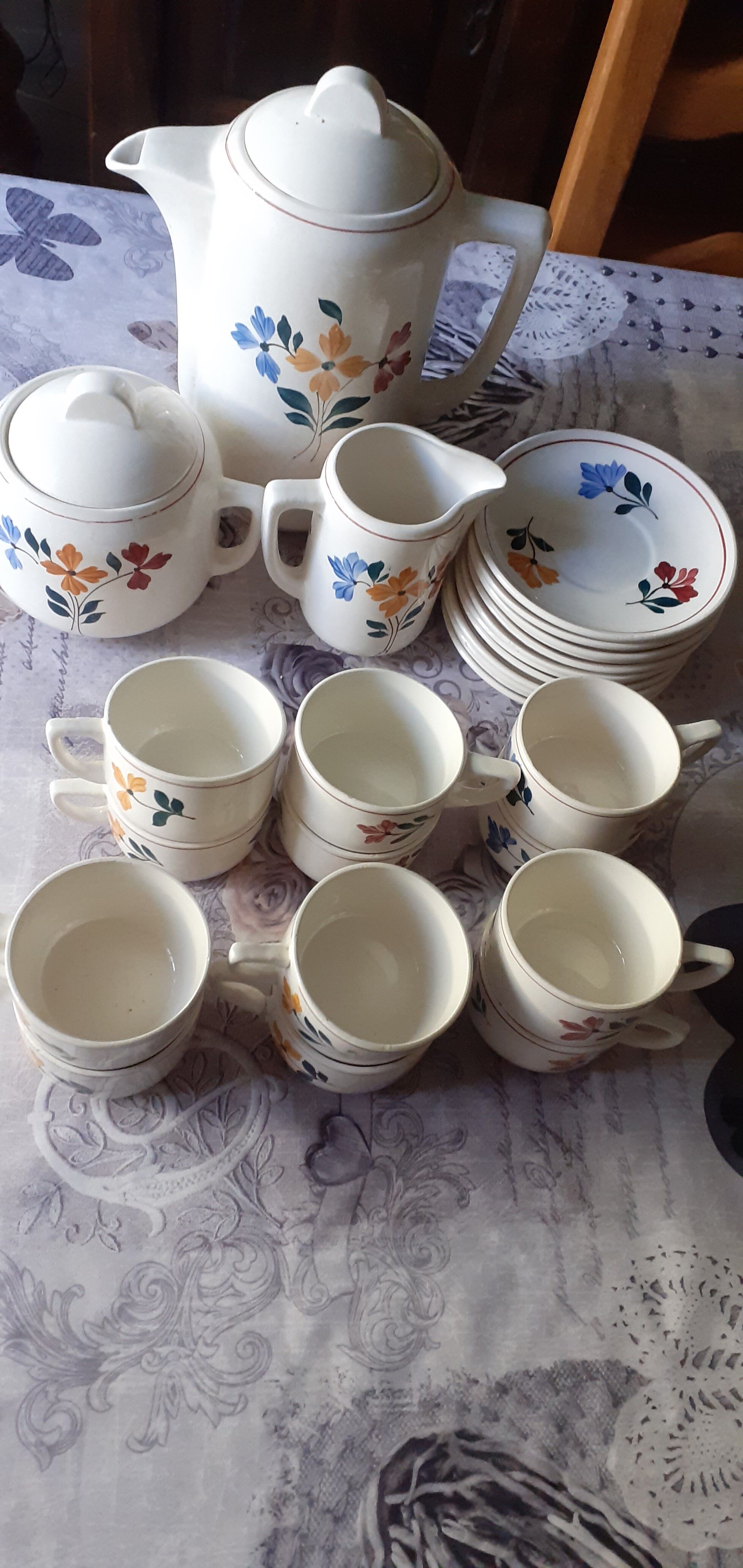 Service a café vintage année 60 en céramique , modéle céranoro st amand françe