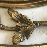 Golden bronze round mirror 37cm