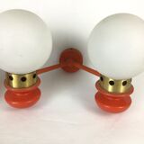 Pair of double wall lamps 70s